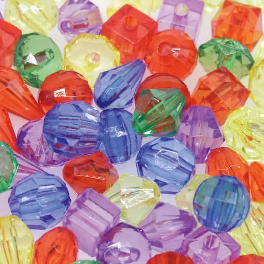 Rainbow Mixed Shape Faceted Beads by Creatology™